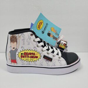 Heelys Hustle Beavis And Butt-Head Kid's White Black Sneakers US Size YTH 5 NWT
